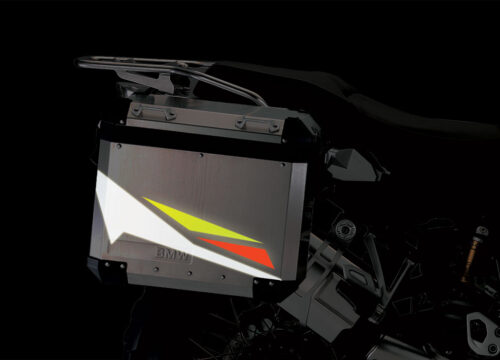 BMW Aluminum Side Panniers Alive Yellow & Orange Reflective Film