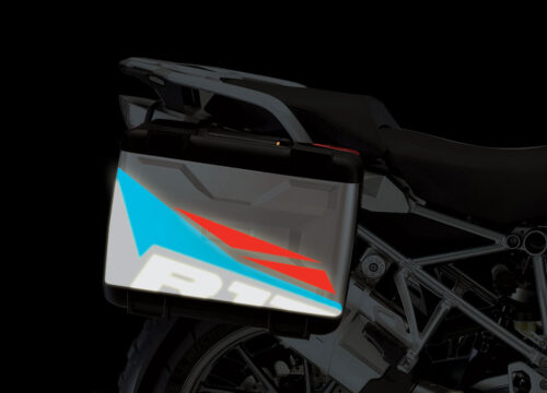 BMW Vario Side Panniers Black/Blue Reflective Film Alive Side Panniers Stickers