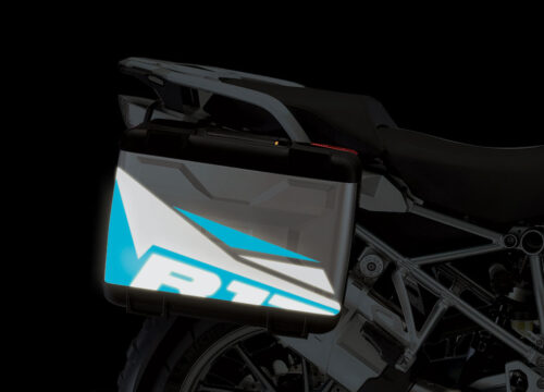 BMW Vario Side Panniers Black/Blue Reflective Film Alive Side Panniers Stickers