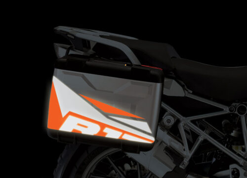 BMW Vario Side Panniers Black/Orange Reflective Film Alive Side Panniers Stickers