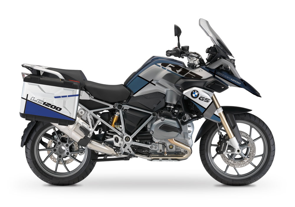 BMW Vario Side Panniers Vector Blue Reflective Stickers - Image 3