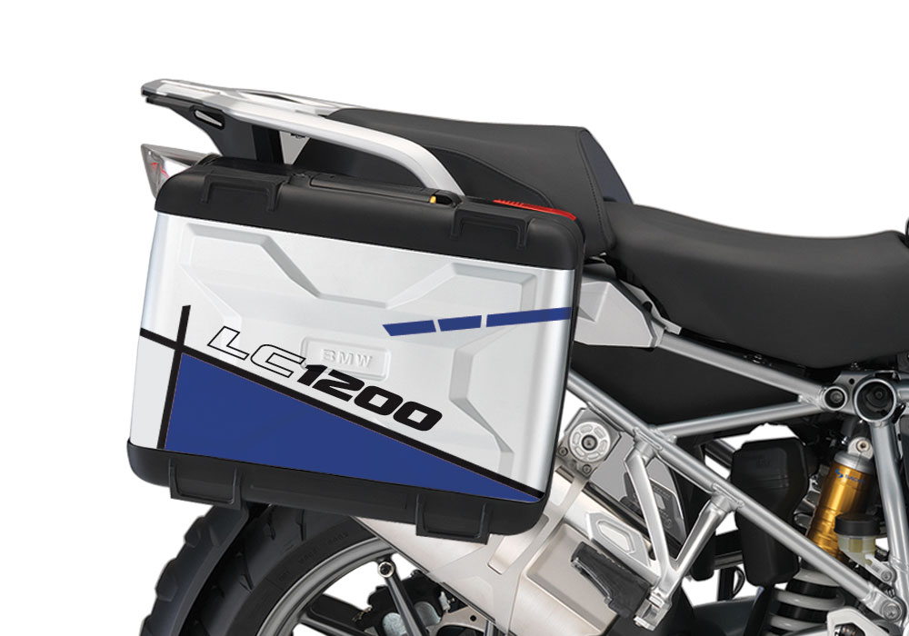 BMW Vario Side Panniers Vector Blue Reflective Stickers - Image 2