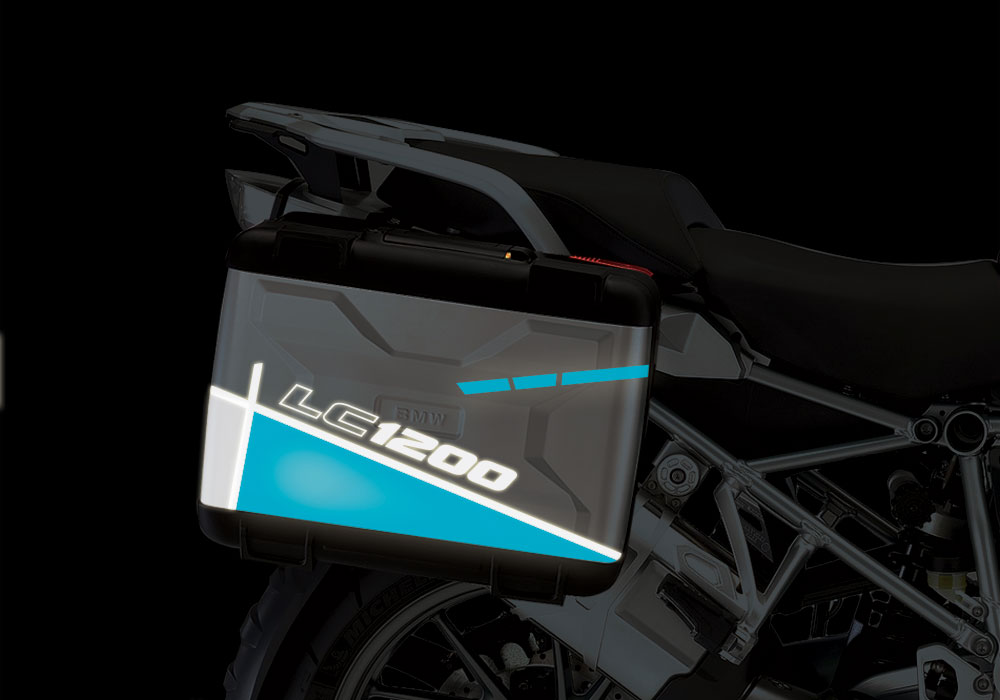 BMW Vario Side Panniers Vector Blue Reflective Stickers