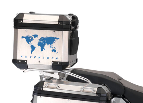 BMW Aluminum Top Box The Globe Blue Matte Stickers