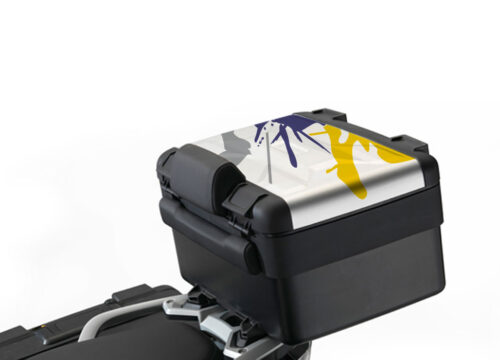 BSTI 2253 Vario Top Box BMW R1200GS LC Safari Blue Yellow Stickers 1