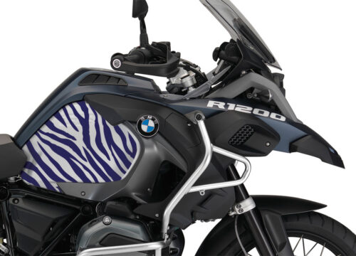 BMW R1200GS LC Adventure Ocean Blue Zebra Side Tank