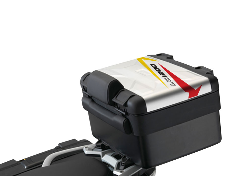 BSTI 2349 Vario Top Box BMW R1200GS LC Spike Red Yellow Stickers Kit 1