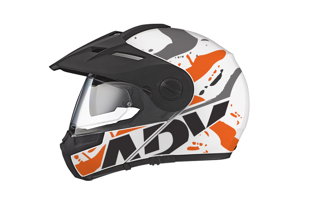 Schuberth E1 Helmet (White) Safari Series Orange/ Grey