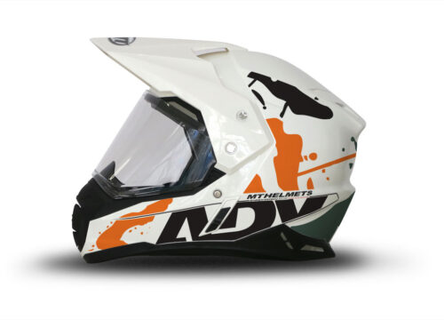 MT Synchrony Duo Sport Helmet (White) Safari Series Orange/ Military Green