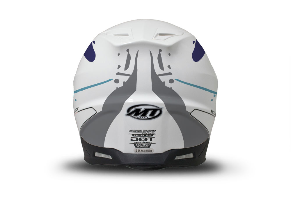 MT Synchrony Duo Sport Helmet (White) Safari Series Blue Variations - Image 2