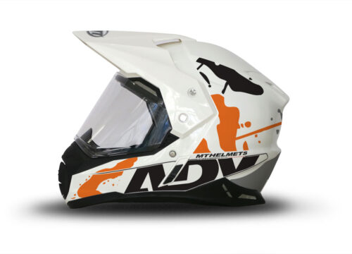 MT Synchrony Duo Sport Helmet (White) Safari Series Orange/ Black