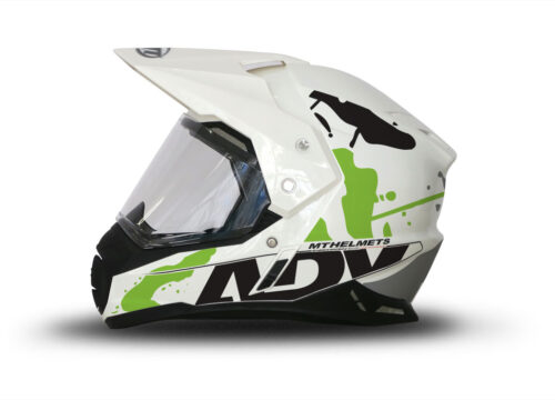 MT Synchrony Duo Sport Helmet (White) Safari Series Toxic Green