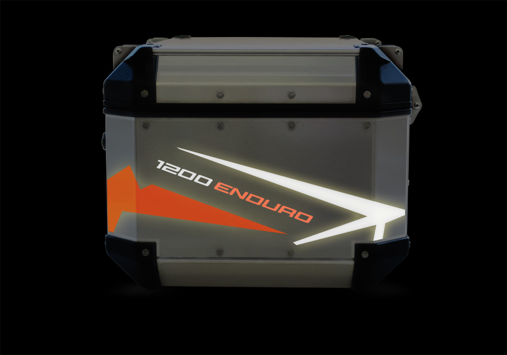 Givi Trekker Outback Top Box Spike Orange & Black Reflective Stickers Kit - Image 7