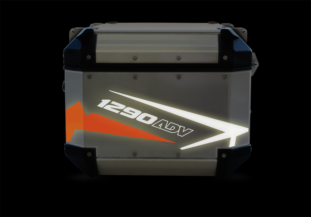 Givi Trekker Outback Top Box Spike Orange & Black Reflective Stickers Kit - Image 6