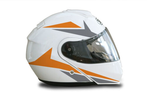 Shoei Neotec White Alive Series Orange & Grey Stickers Kit