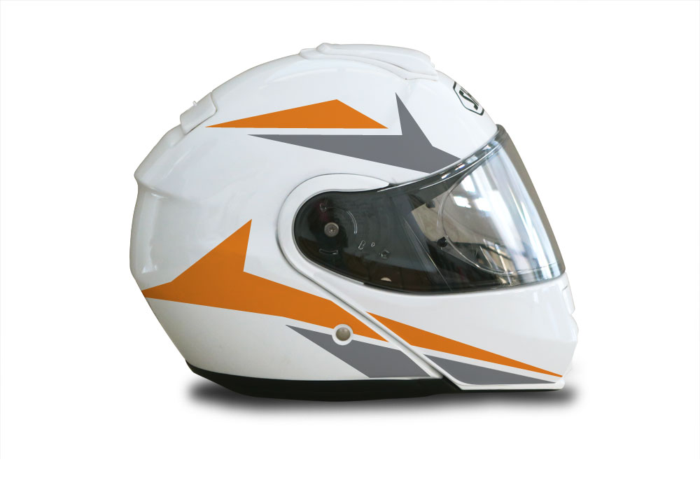 Shoei Neotec White Alive Series Orange & Grey Stickers Kit