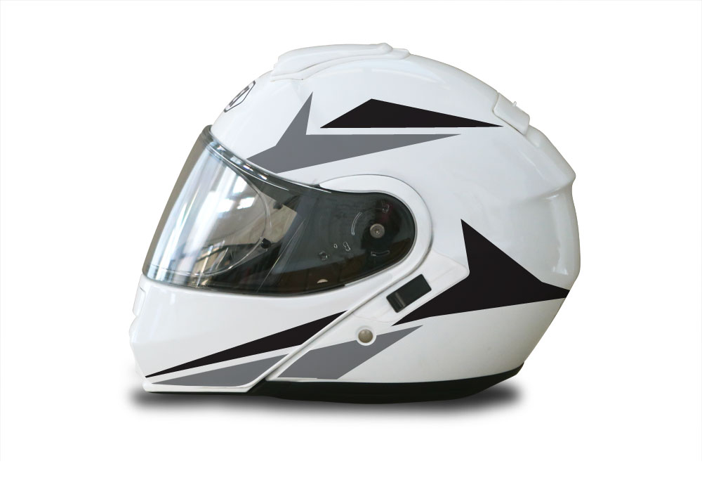 Shoei Neotec White Alive Series Black & Grey Stickers Kit - Image 2