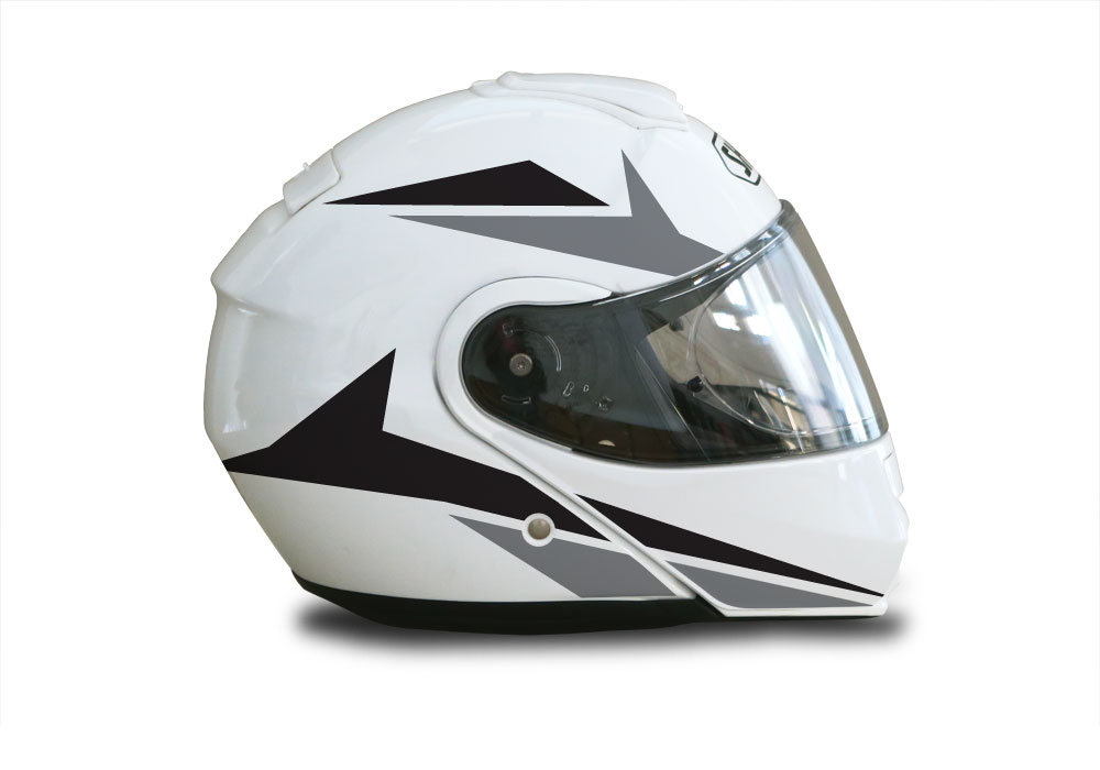 Shoei Neotec White Alive Series Black & Grey Stickers Kit
