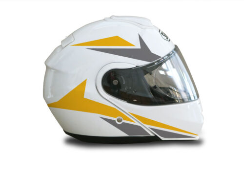 Shoei Neotec White Alive Series Grey & Yellow Stickers Kit