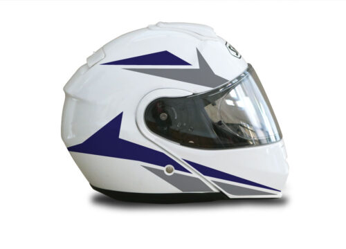 Shoei Neotec White Alive Series Blue & Grey Stickers Kit
