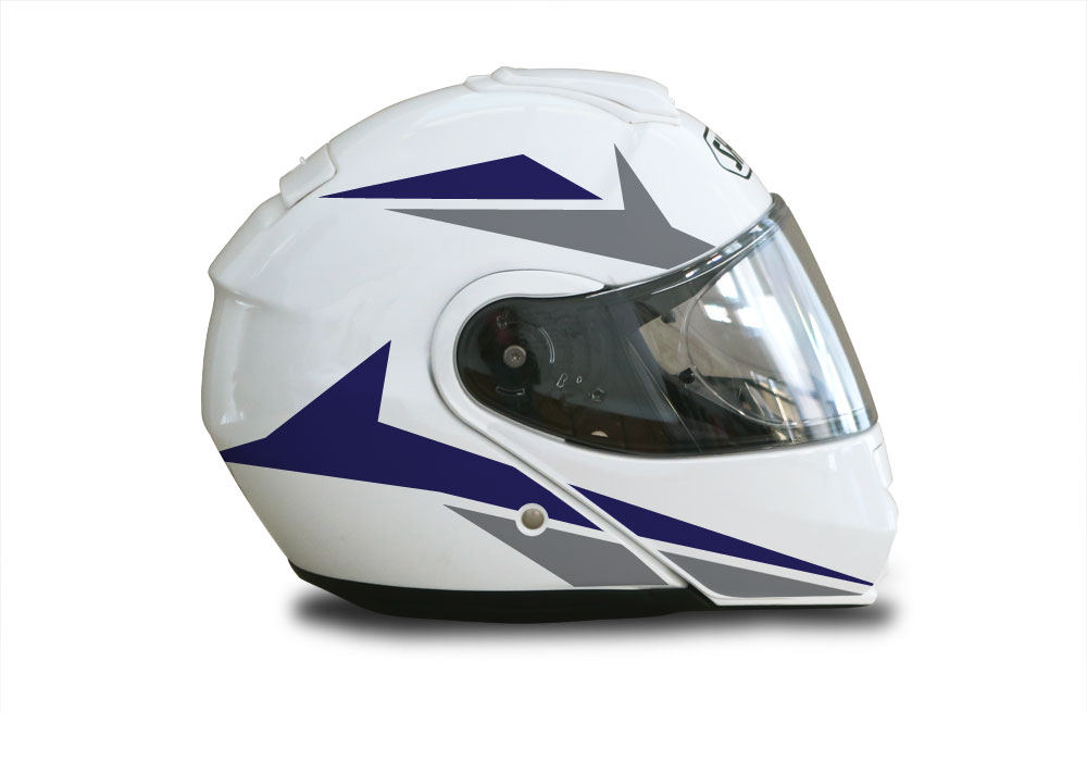 Shoei Neotec White Alive Series Blue & Grey Stickers Kit