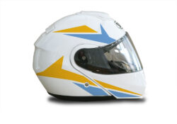 Shoei Neotec White Alive Series Yellow & Blue Stickers Kit