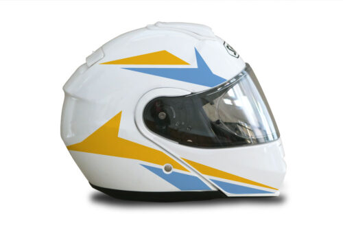 Shoei Neotec White Alive Series Yellow & Blue Stickers Kit