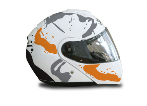 Shoei Neotec White Safari Series Orange & Grey Stickers Kit
