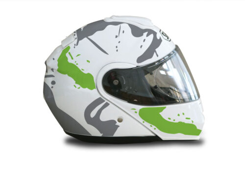 Shoei Neotec White Safari Series Toxic Green Stickers Kit