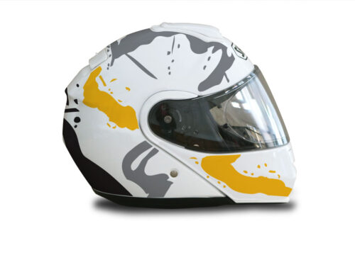 Shoei Neotec White Safari Series Yellow & Grey Stickers Kit