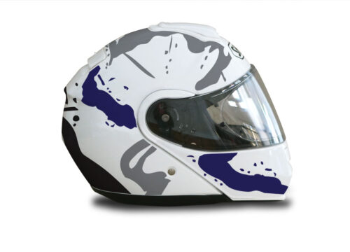 Shoei Neotec White Safari Series Grey & Blue Stickers Kit