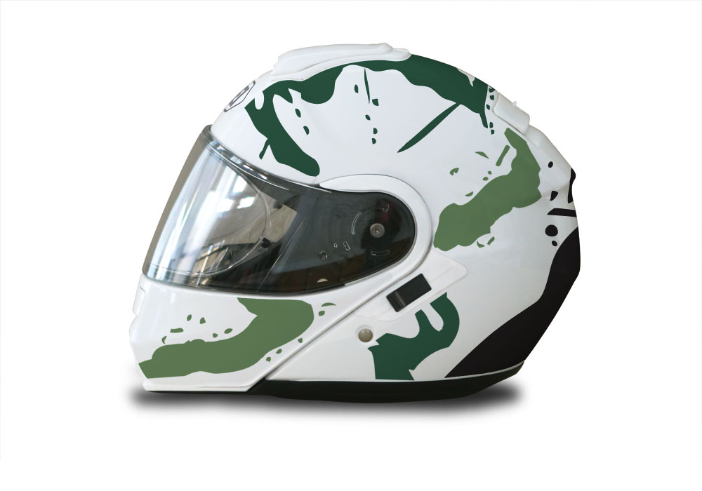 Shoei Neotec White Safari Series Green Camo Stickers Kit - Image 2