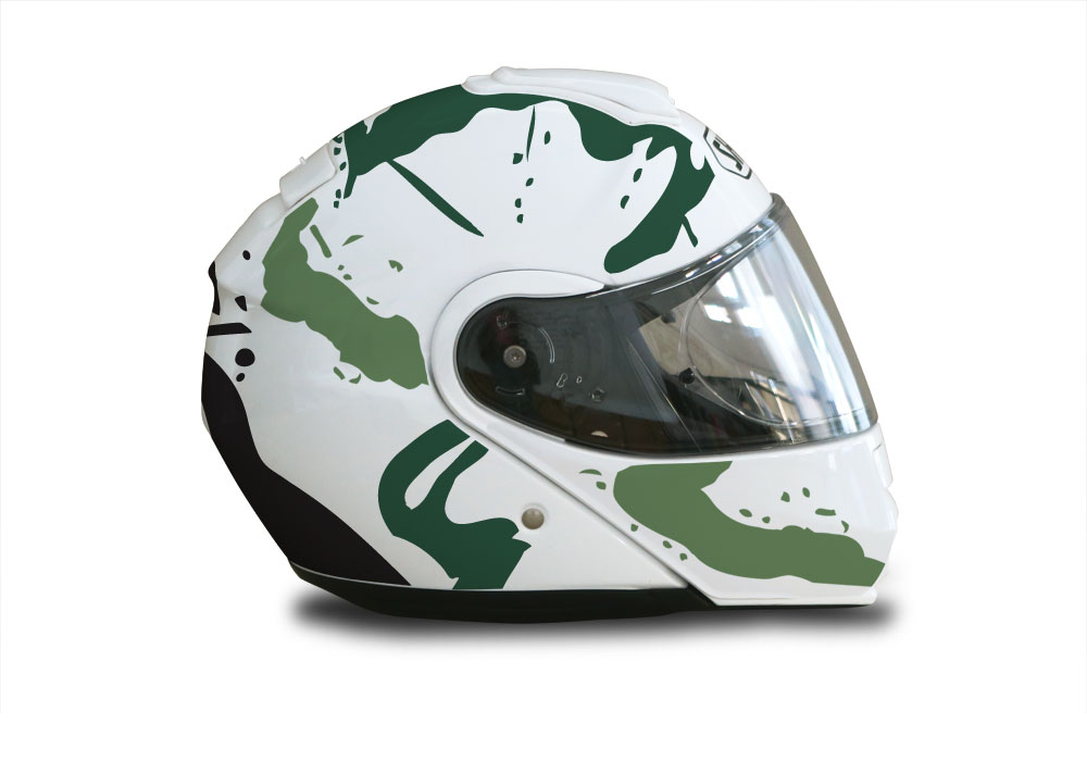 Shoei Neotec White Safari Series Green Camo Stickers Kit