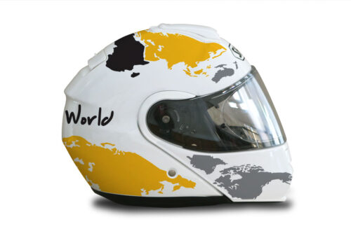 Shoei Neotec White The Globe Series Yellow & Black Stickers Kit