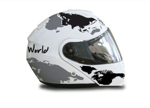 Shoei Neotec White The Globe Series Grey & Black Stickers Kit