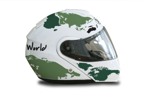 Shoei Neotec White The Globe Series Green Camo Variations Stickers Kit