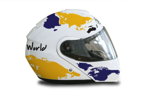 Shoei Neotec White The Globe Yellow & Blue Stickers Kit