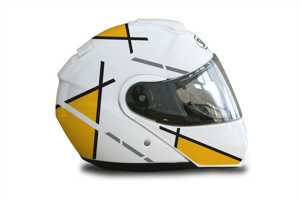 Shoei Neotec White Vector Series Yellow & Black Stickers Kit