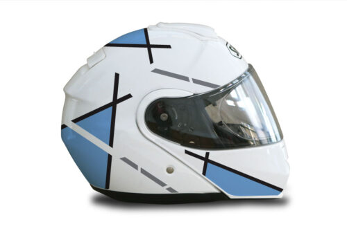 Shoei Neotec White Vector Series Light Blue & Black Stickers Kit