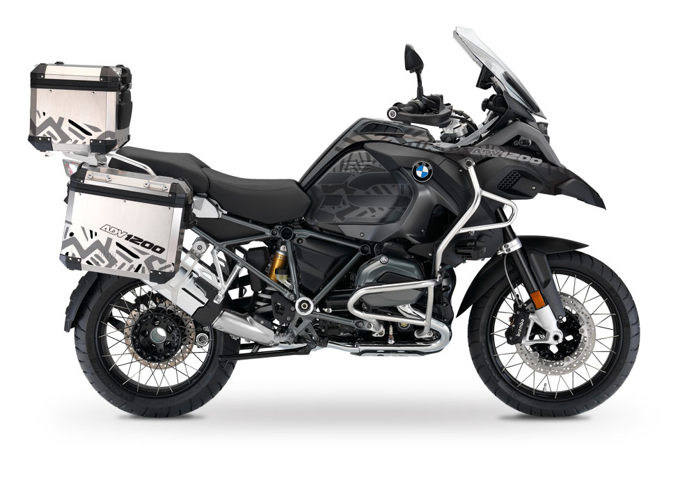 BMW Aluminum Top Box Massai Black & Grey Stickers Kit - Image 3