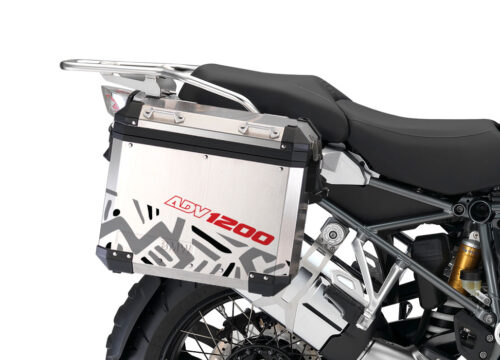BMW Aluminum Side Pannier Massai Black & Red Stickers Kit
