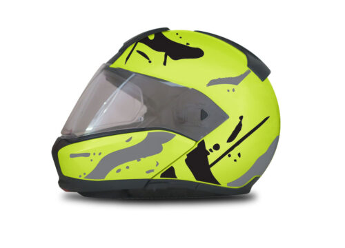 BMW System 6 Helmet (Yellow) Safari Grey & Black Stickers Kit