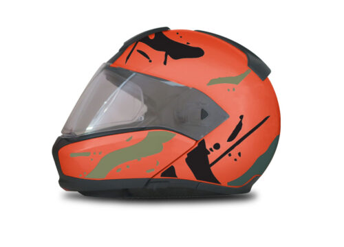 BMW System 6 Helmet (Orange) Safari Military Green Stickers Kit