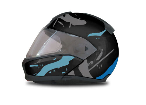 BMW System 6 Helmet (Black) Safari Blue Variations Stickers Kit