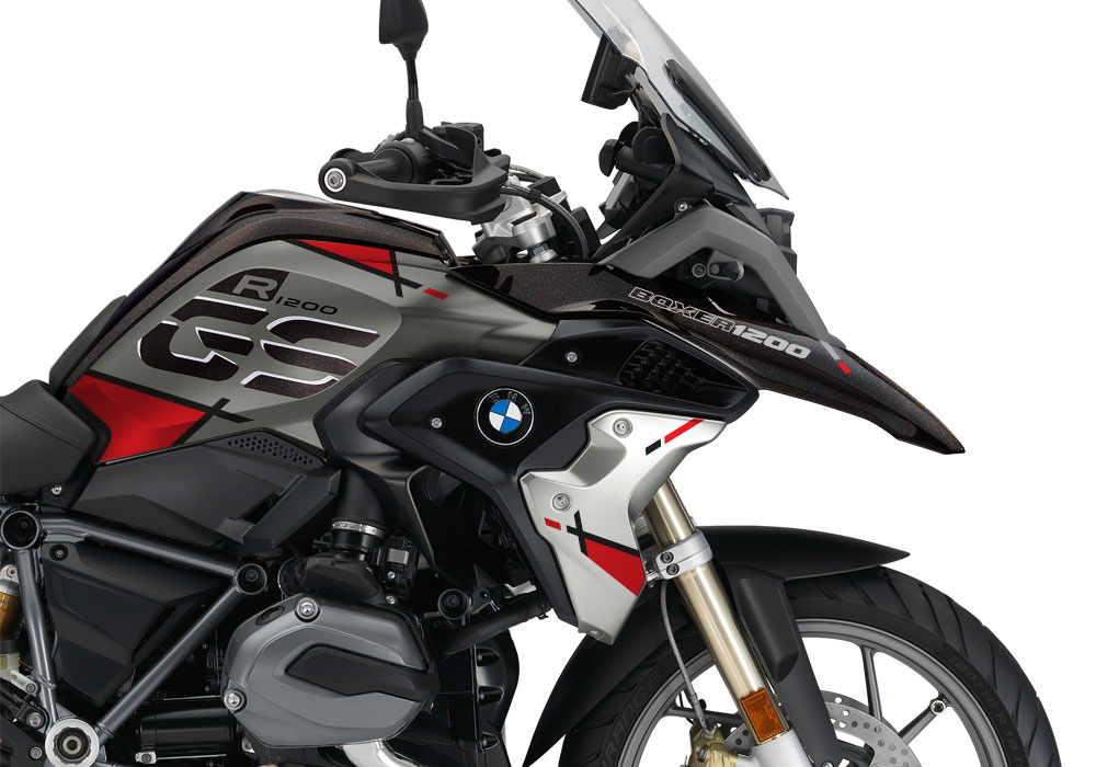 BMW R1200GS LC 2017+ Iced Chocolate Metallic Exclusive Vector Series Red & Black Stickers Kit - Image 2