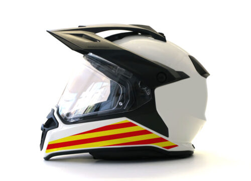 BMW GS Enduro Helmet (White) The Flag Series Catalonia Sticker