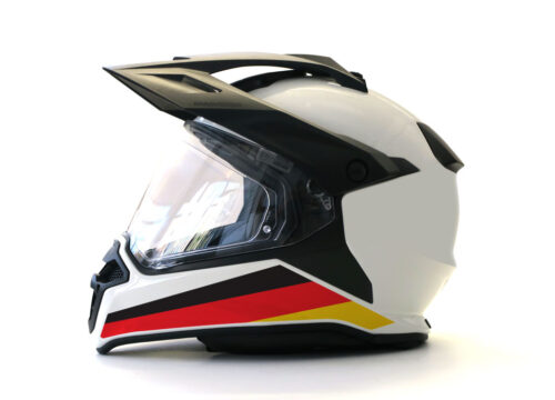 BMW GS Enduro Helmet (White) The Flag Series Germany Sticker