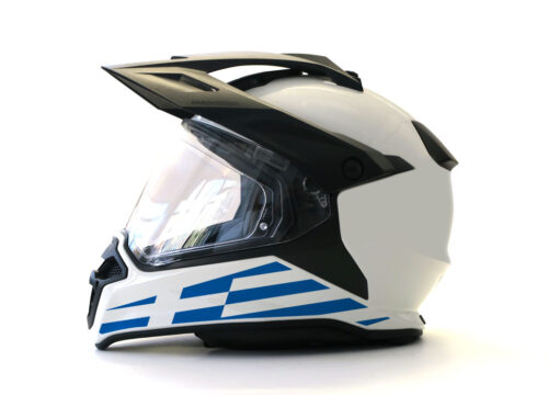 BMW GS Enduro Helmet (White) The Flag Series Greece Sticker