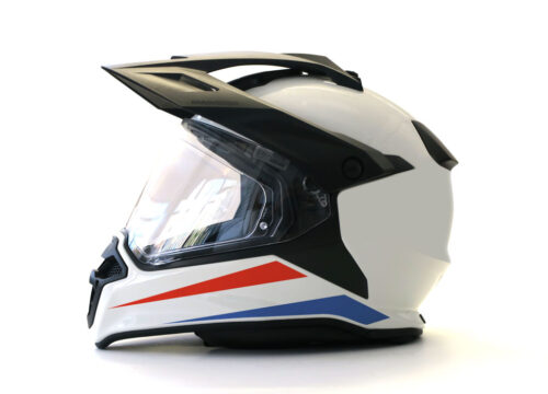 BMW GS Enduro Helmet (White) The Flag Series Netherlands Sticker