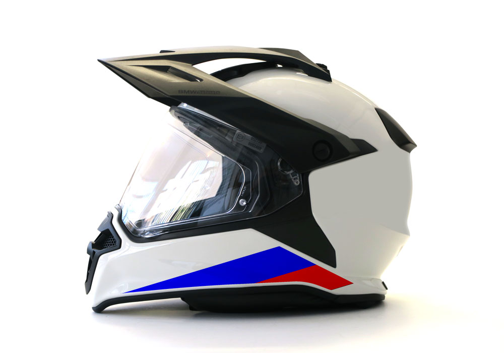 BMW GS Enduro Helmet (White) The Flag Series Russia Sticker